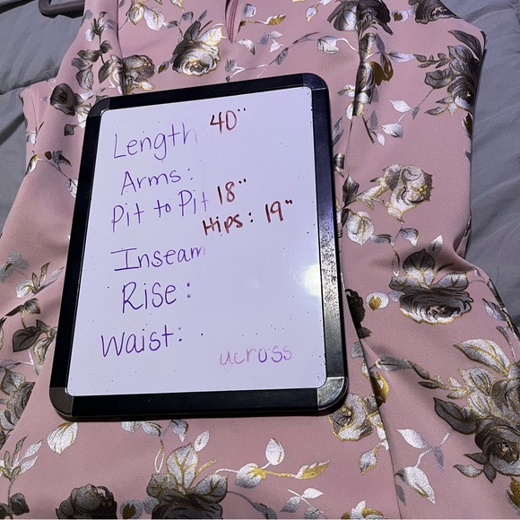 Enfocus Studio Pink Silver Floral Sleeveless Back Zip Midi Dress Womens Size 10 - Picture 10 of 12